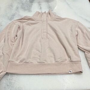 JoyLab Beige Snap Neck Pullover Sweatshirt Size XXS